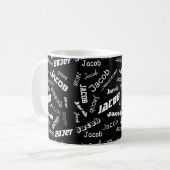 Mug Ajouter n'importe quel nom ou mot | Noir & Blanc (Devant gauche)