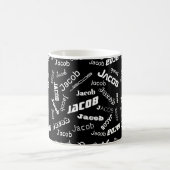 Mug Ajouter n'importe quel nom ou mot | Noir & Blanc (Centre)