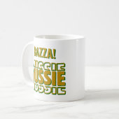 Mug Ajouter Nom, AUSSIE AUSSIE, Or & Green Typographie (Devant gauche)