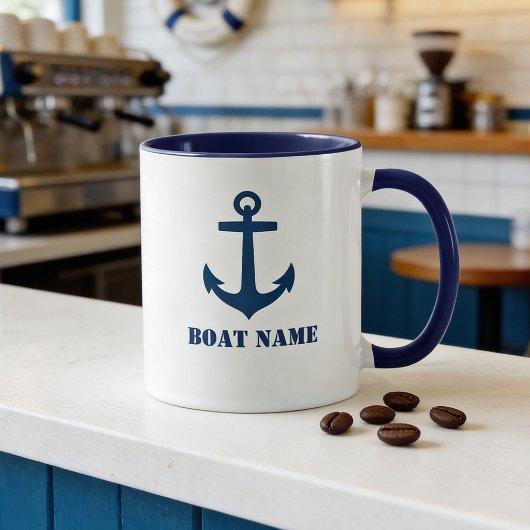 Mug Ajouter Nom de Bateau Ancre aa0a