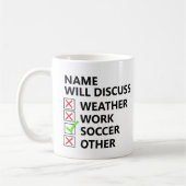 Mug Ajouter Nom Discutera - SOCCER ou tout sport etc (Gauche)