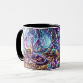Mug Ajouter Nom Dragon Fantastique avec Livre & Café (Devant gauche)