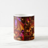 Mug Ajouter Nom, Dragon Fantastique avec Livre & Café (Centre)