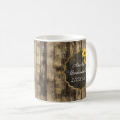 Mug ajouter nom Mariage rustique Fleur de soleil de Br (Devant droit)