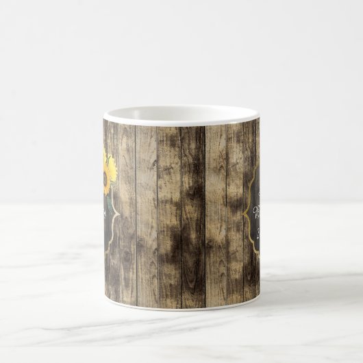 Mug ajouter nom Mariage rustique Fleur de soleil de Br (Centre)