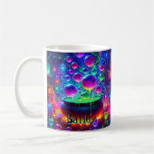 Mug Ajouter Nom, Neon Look Sorcières Cauldon & Fire (Gauche)