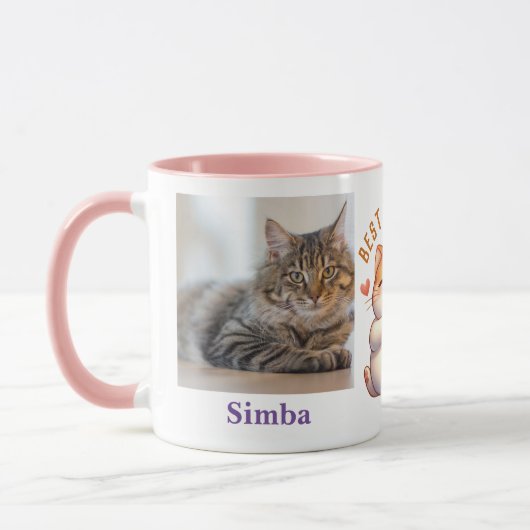 Mug Ajouter Photos Noms Message Customisé Chat Thème (Gauche)