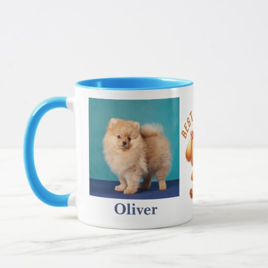 Mug Ajouter Photos Noms Message Customisé Chien Thème (Gauche)