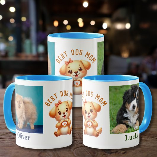 Mug Ajouter Photos Noms Message Customisé Chien Thème