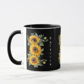 Mug Ajouter Prénom Charming Sunflower Jaune (Gauche)