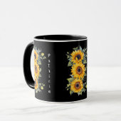 Mug Ajouter Prénom Charming Sunflower Jaune (Devant gauche)