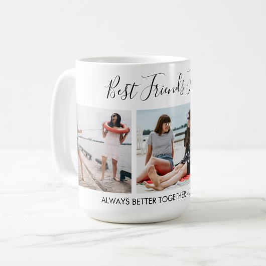 Mug Ajouter Propre Script 3 Photo Collage Meilleurs Am (Devant gauche)