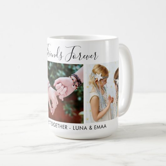 Mug Ajouter Propre Script 3 Photo Collage Meilleurs Am (Devant droit)