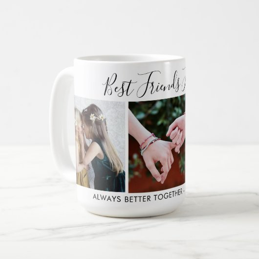 Mug Ajouter Propre Script 3 Photo Collage Meilleurs Am (Devant gauche)