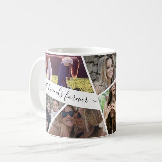 Mug Ajouter Propre Texte Script Photo Collage Best Fri (Devant gauche)