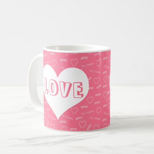 Mug Ajouter ses initiales et ses initiales Valentine's (Devant gauche)