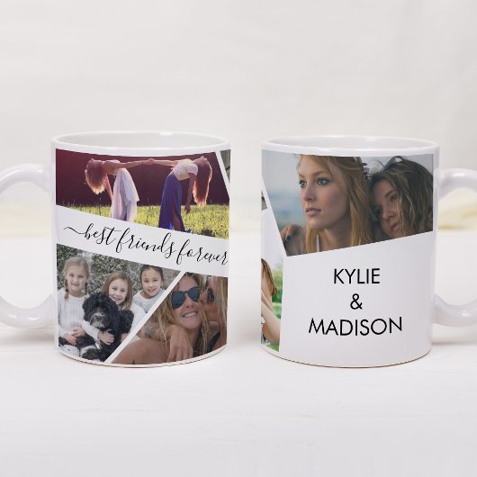 Mug Ajouter son propre texte Script Collage de photos 