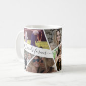 Mug Ajouter son propre texte Script Collage de photos  (Devant gauche)