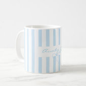 Mug Ajouter son propre texte Tante bébé rayé bleu (Devant gauche)