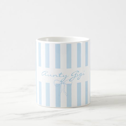 Mug Ajouter son propre texte Tante bébé rayé bleu (Centre)