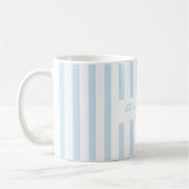 Mug Ajouter son propre texte Tante bébé rayé bleu (Gauche)
