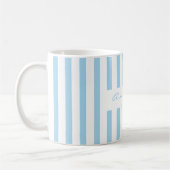 Mug Ajouter son propre texte Tante bébé rayé bleu (Gauche)