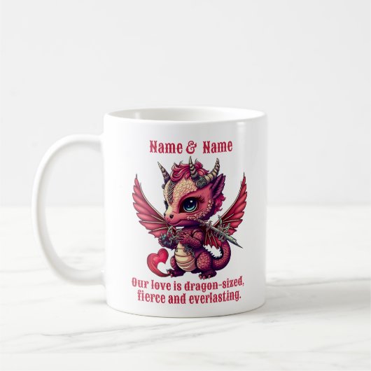 Mug Ajouter un devis de noms, Jour des valentines de D (Gauche)