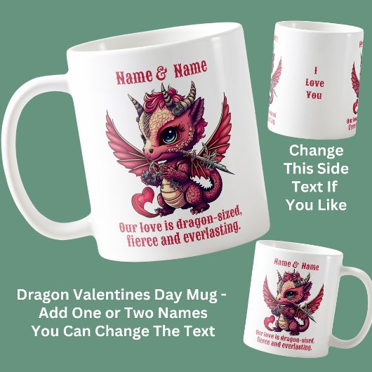 Mug Ajouter un devis de noms, Jour des valentines de D