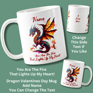 Mug Ajouter un devis de noms, Red Fire Dragon Valentin
