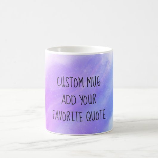 Mug ajouter un devis personnalisé d'aquarelle violet e (Centre)