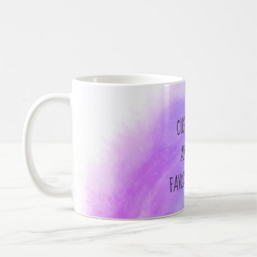 Mug ajouter un devis personnalisé d'aquarelle violet e (Gauche)