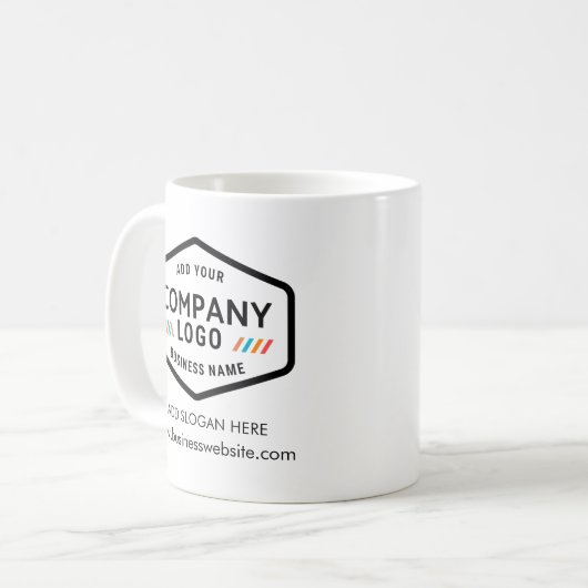Mug Ajouter un logo d'entreprise Adresse du site Web d (Devant gauche)