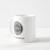 Mug Ajouter un logo d'entreprise et un site Web Custom (Devant gauche)