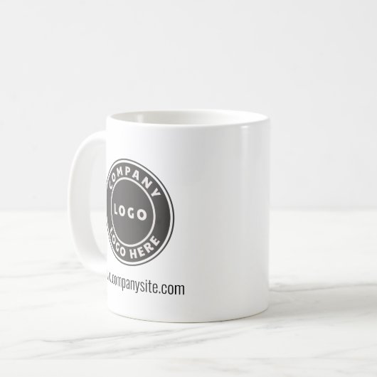 Mug Ajouter un logo d'entreprise et un site Web Custom (Devant gauche)