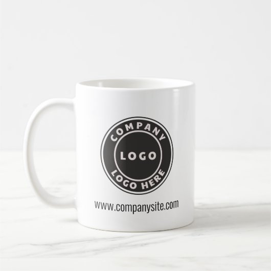 Mug Ajouter un logo d'entreprise et un site Web Custom (Gauche)