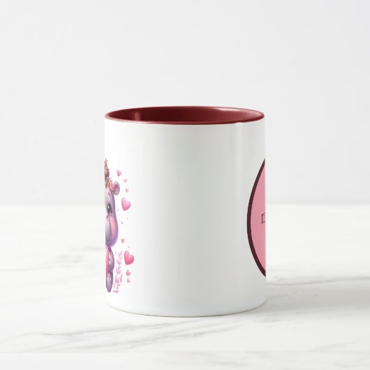 Mug Ajouter un message d'hippo mignon (Centre)