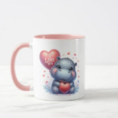 Mug Ajouter un message d'hippo mignon (Gauche)