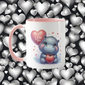 Mug Ajouter un message d'hippo mignon