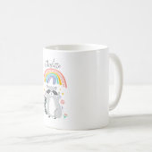 Mug Ajouter un nom à Racoon et arc-en-ciel (Devant droit)