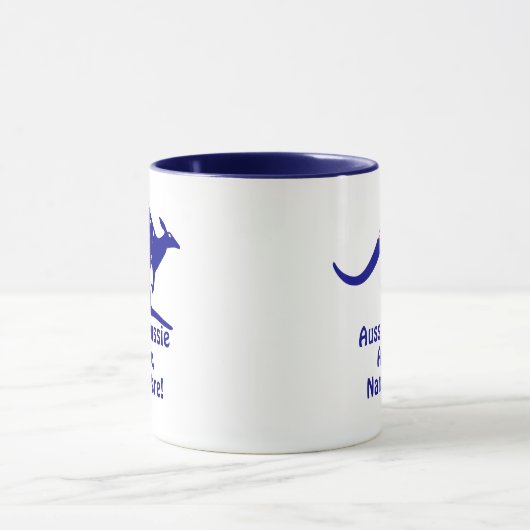 Mug Ajouter un nom, Aussie Aussie Aussie Aussie, drape (Centre)
