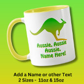 Mug Ajouter un nom, Aussie Aussie Aussie Green Gold Ka