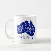 Mug Ajouter un nom - Aussie sur la carte Australie (Gauche)