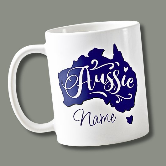 Mug Ajouter un nom - Aussie sur la carte Australie