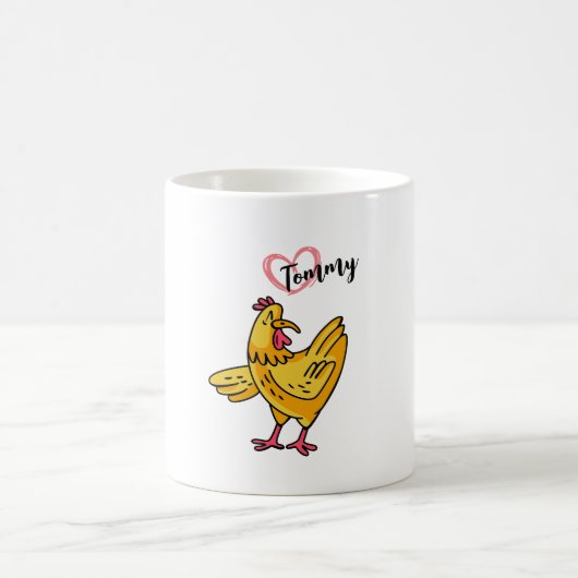 Mug Ajouter un nom aux poulets Anniversaire Cadeau, ch (Centre)