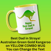 Mug Ajouter un nom, Best Dad Australia, Green Gold Kan