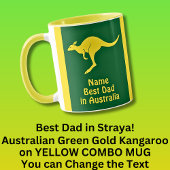 Mug Ajouter un nom, Best Dad Australia Green Gold Kang