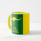 Mug Ajouter un nom, Best Dad Australia Green Gold Kang (Devant gauche)