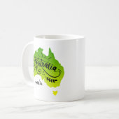 Mug Ajouter un nom - Carte Green Yellow Australia (Devant gauche)