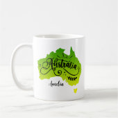 Mug Ajouter un nom - Carte Green Yellow Australia (Gauche)