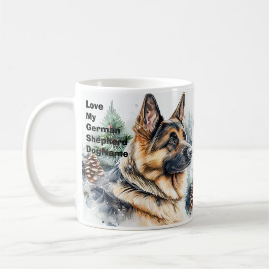 Mug Ajouter un nom Changer de texte, berger allemand d (Gauche)